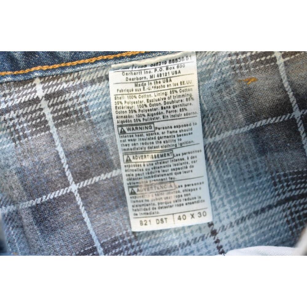 Carhartt B21 DST Denim Flannel Lined Jeans Rugged Work Wear Mens Sz 40 x 30 - Picture 6 of 7